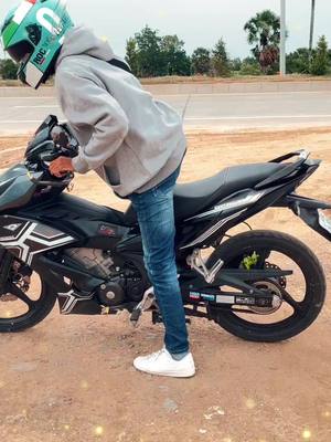 A post by @__anhra81_ on TikTok caption: #capcut #Wfc 🏍#ស្រលាញ់ការលេងម៉ូតូ♥️🥰🇰🇭 #winner #Rs150r 