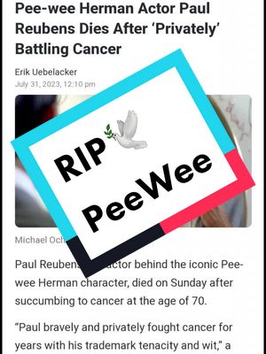 A post by @eye.4.beauty on TikTok caption: I used to love watching PeeWee's Playhouse every Saturday morning without fail. I can still recite Jambi's words to this day. PeeWee's Big Adventure was one of my favorite movies that I shared time and again with my kids & I hope to share w my grandkids. I'm heartbroken 💔😪 Rest easy Mr. Reubens, you were one of a kind.🕊️ #💙regalfamilia💙 #👑💀royalanarchy💀👑 #kwkfam #👑rss👑 #djsfamspreadinglove #noblefamily #noblequeens👑 #rip #actor #comedian #peeweeherman #paulreubens #fyp #peeweesplayhouse 