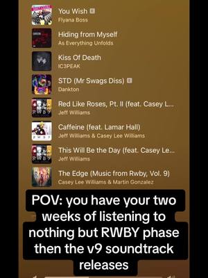 A post by @moose_saberwolf on TikTok caption: #fyp #rwby #greenlightvolume10 #greenlightrwbyvol10 #rwbyv9 #music #rwby9soundtrack 