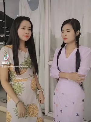 A post by @myathuzarmyathuza on TikTok caption: #မေမေနှစ်ယောက်နဲ့😍🌸👩‍👩‍👧❤ 