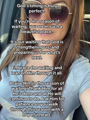 A post by @adriannakimlin on TikTok caption: In your season if waiting… PRAISE! 🙌🏻  #seasonofwaiting #godsperfecttiming #godwillprovide