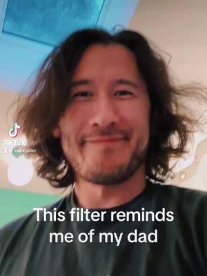 A post by @markiplier on TikTok caption: apparently that filter got taken down, just like my dad smh