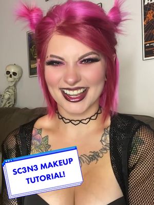 A post by @heythereimshan on TikTok caption: GRWM: Scene Makeup 2023 🖤🔪 lmk if you like short tutorials like this! :D #tut #tutorial #makeuptutorial #makeuptransformation #transformation #scene #scemo #emo #scenemakeup #emomakeuptutorial #emomakeup #spacebuns #scenekid #alt #altmakeup #altmakeuptutorial #alternative #alttok #makeuplook #blacklipstick #wingedeyeliner #heythereimshannon #shannontaylor #fyp #foryou #foryoupage 