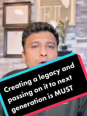 A post by @chandantheretirementguy on TikTok caption: Creating a legacy for your family is the must. And also passing on the legacy properly is crucial.  #legacy #lifeinsurance #financialfreedom #wealthymindset #retirementplanning