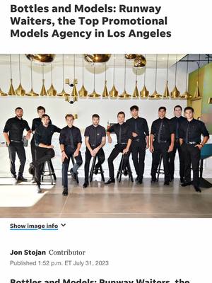 A post by @runway_waiters on TikTok caption: Thank you USA Today for recognizing us as a leading promo models staffing agency in LA! 