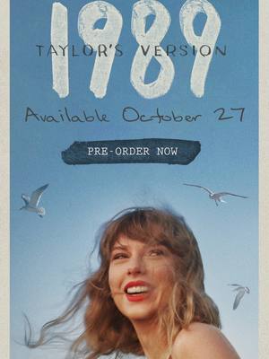 A post by @taylorswift on TikTok caption: Surprise!! 1989 (Taylor’s Version) is on its way to you 🔜! The 1989 album changed my life in countless ways, and it fills me with such excitement to announce that my version of it will be out October 27th. To be perfectly honest, this is my most FAVORITE re-record I’ve ever done because the 5 From The Vault tracks are so insane. I can’t believe they were ever left behind. But not for long! Pre order 1989 (Taylor’s Version) on my site 🩵😎🩵