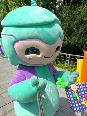 A post by @hangzhouflavor on TikTok caption: It was so happy to meet new friends in Alibaba. Let‘s dive into the dopamine fashion! #GoMascotsGo #hangzhou #AsianGames #HangzhouAsianGames #Mascot #Alibaba