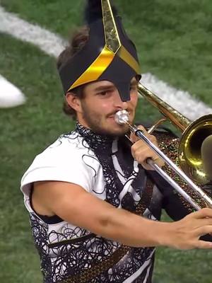 A post by @marching.things on TikTok caption: this guy will FOREVER be the main charcter😩 [The Phantom Regiment 2023 - “Exogenesis”] #phantomregiment #fyp #foryou #brass #music #band #drumcorps #dci #marchingband #marchingthings #exogenesis #trombone #solo 