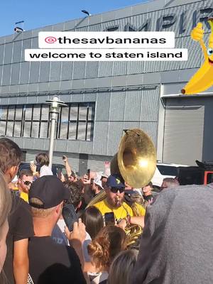 A post by @dannybballz on TikTok caption: @thesavbananas welcome to staten island, NY!  you guys were the best!#thesavanahbananas #bananahead #baseball #fun #kidsoftiktok #fypシ #viral 