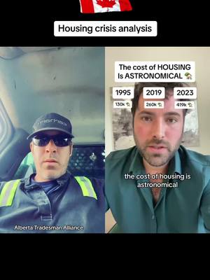 A post by @albertatradesmanalliance on TikTok caption: #duet with @Freddie Smith #housing #canadahousing #homeowners #albertatradesmanalliance