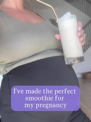 A post by @nourishmentisneeded on TikTok caption: The perfect pregnancy smoothie is creamy and just sweet enough with plenty of protein. It’s the healthy indulgence all mamas need to thrive in pregnancy. #pregnancynutrition #prenatalnutrition #healthypregnancy #pregnancyrecipe #pregnancytiktok #pregnancysmoothie