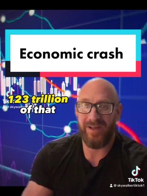 A post by @skywalkertiktok1 on TikTok caption: Economic crash of US economy. Dollar crashing American credit rating downgraded while white house pumps aid to Ukrainian money launderers. #politics #trump2024 #economy 