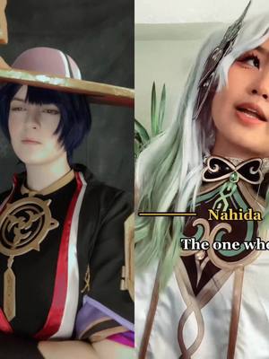 A post by @louchancos on TikTok caption: #duet with @saph #chinesecosplayer You heard nothing 🫥 #scaramouche #nahida #GenshinImpact #meme #genshin #fontaine #sumeru #jujutsukaisen #bokunohero #thehobbit #harrypotter #gaming #movie #tenagersscare #oop #baldursgate3 #wellthen 