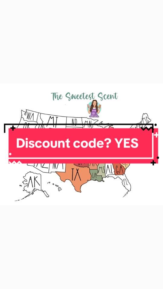 A post by @thesweetestscentmi on TikTok caption: If your state is not colored in, comment below for a discount code 🍂👏🏼 Can be combined with our FREE SHIPPING CODE 🏃🏻‍♀️🏃🏻‍♀️