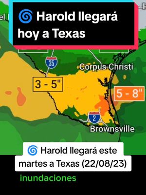 A post by @jorgefelixmet on TikTok caption: #ultimominuto La tormenta tropical #harold se aproxima a #texas estará llegando en horas de la tarde de este martes. #hurricane #viral #parati #noticias 