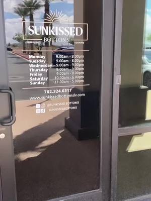 A post by @cdonie on TikTok caption: We're rocking and rolling over here at Sunkissed Bottoms feel free to stop in to our new store front from monday-friday 9am-8pm saturdays 11am-6pm and sundays 11am-5pm. let us change the way you view tanning! #spraytan #spraytanlasvegas #lasvegas #lasvegasspraytan #spraytanartist #momtrepreneur #sunkissedbottoms #theglowup #lasvegastiktok #lasvegassmalibusiness 