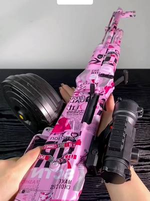 A post by @caissatoy15 on TikTok caption: Don’t let your siblings see this! #gelblaster #asmr #caissatoy #orbeez #pink #AK #foryou #akm #pubgplayer #fypシ 