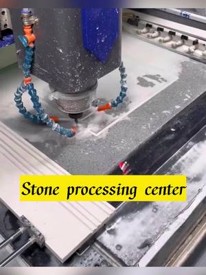 A post by @hongyuntilecutter on TikTok caption: Complete a square basin hole in 6 minutes.#machiningcenterprocessing #stoneprocessing #cncstonemachine #stonecuttingmachine #stone 