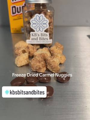 A post by @kbsbitsandbites on TikTok caption: KBs Bits and Bites - Freeze Dried Delights, Our delicious addictive carmel nuggies!#kbsbitsandbites #SmallBusiness #fyp #EndlessJourney #xyzbca 