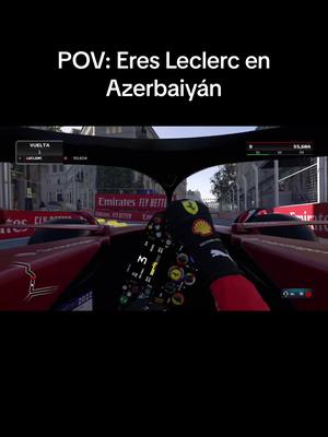 A post by @yael2.00 on TikTok caption: Leclerc en Azerbaiyán #f12022 #ferrarif1 #f1 #leclerc #autos #game #azerbaiyán #azerbaiyángp 