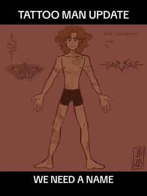 A post by @sillyartman on TikTok caption: I’m going insane. I’M NOT FINISHED YET #art #artist #oc #myoc #originalcharacter #helpmeimstrugglingpleasehelp #tattoos #characterdesign 