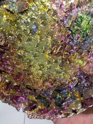 A post by @hexargeode on TikTok caption: #crystals #crystalcollection #ilovecrystals #bismuth 