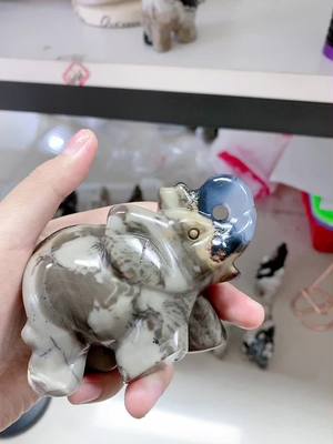 A post by @marycrystals00 on TikTok caption: Volcano agate elephants #crystalhealing #crystals #crystaltok🔮 #crystalpalace #crystalpalace #crystals