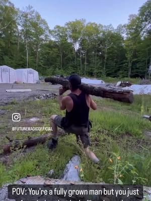 A post by @futuremagicofficial on TikTok caption: Every single dude who spends time in the woods has done this. #bazookalog #rpglog #COD #tactical #combattraining#military #bro #combatfootage #imanidiot #letsgo #hoorah