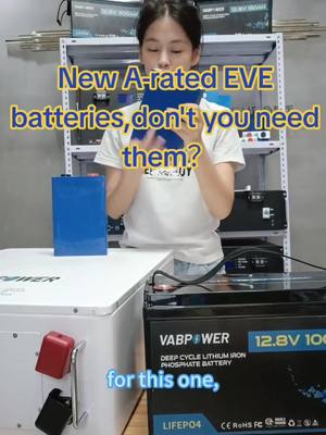 A post by @ on TikTok caption: New A-rated EVE batteries,don't you need them？#lithiumbattery #battery #factory #eve 