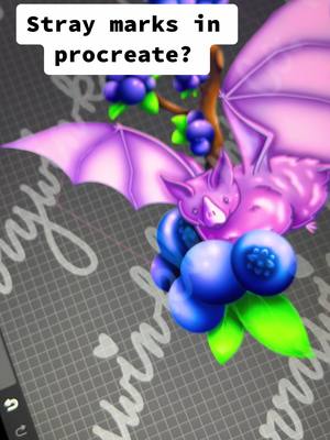 A post by @perrywinkleartco on TikTok caption: Did you know there’s an easy way to find stray marks in Procreate? Go to Pt. 2 to see the settings for this feature!  #procreate #drawing #digital #digitalart #procreatehack #bat #batart #procreate tutorial #art 