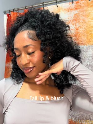 A post by @kirarenee on TikTok caption: Fall lip & blush combo ❤️ #fyp #grwm #lipcombo #fallmakeup