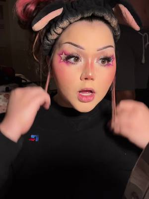 A post by @earthxluvr on TikTok caption: PART 2!! lmk what you think 🩷⭐️ -products used- •elf power grip primer  •nyx lift and snatch brow pen in espresso  •loreal infallible concealer in eggshell •maybelline super stay foundation  •nyx wonder stick in light •maybelline fit me loose finishing powder in fair  •morphe live with love palette shade show compassion for shadow •star stickers are from micheals •juviasplace the sweet pink's palette for blush (peachy bottom left shade) •juviasplace tribe highlighter 