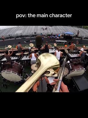 A post by @marching.things on TikTok caption: dude finally dropped the gopro video #fyp #foryou #music #brass #solo #trombone #phantomregiment #dci #drumcorps #band #marchingband #marchingthings #muse #supremacy [Phantom Regiment 2023 Trombone Solo Headcam]