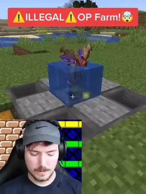 A post by @minecraft.bests on TikTok caption: Ilegal OP Farm | @MrbeastMC #mrbeast #mrbeastgaming #parati #Minecraft 