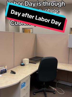 A post by @bryantolivas on TikTok caption: Cubicles as far as the eye can see. #laborday #haiku #dailyhaiku #ahaikuaday #worklife 