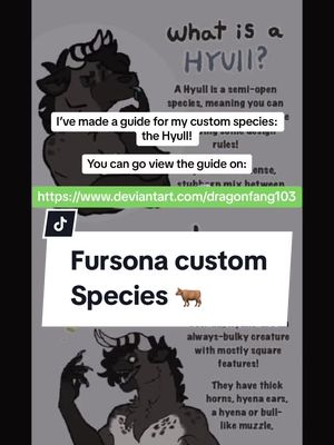 A post by @bluehousesystem on TikTok caption: Not really my usyal videos but just wanted to advertise the species in hopes it becomes more popular! #bluehousesystem #furry #customspecies #furrytiktok #furryfandom #fursona #fyp #Hyull 