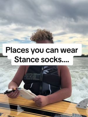 A post by @jacksonserr on TikTok caption: Places You Can Wear @Stance Socks… But probably shouldn’t #stance #socks #fyp #viral #surfing #wakesurfing #boating 