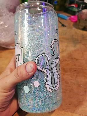 A post by @mn_sp_designs on TikTok caption: #spookytumblers #tumblersoftiktok #glasssnowglobetumbler #glasstumbler #villian #alwaysthevillian