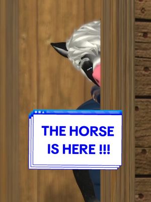 A post by @playtendoh on TikTok caption: The Horse is here... 😰 #awtter #rexouium #vrcfurry #vrchatfurry #vrc #vrchat #horse #barn #bunny #vrchatavatar