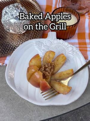 A post by @thedailydiyer on TikTok caption: Make one of my absolute favorite fall treats with me! 🍎🍏 These baked apples are perfect for the grill or the oven. Tag me if you make these!! 😋  #falltreats #bakedapples #appledessert #caramelapples #falldessert #thedailydiyer 