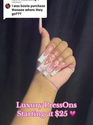 A post by @princesscutvv on TikTok caption: Replying to @Itsyagirljeana💕 my dream nails are back in stock 🫧💗💗💗 Order yours before they sell out again!