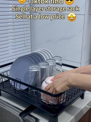 A post by @cool_plane0 on TikTok caption: Dish Drying R as ck 1Tier!! Only $10! Coming now!!!#trendnew #trendhunter #summersale #TikTokMadeMeBuyIt #fyp #thatgirl #Recipe #foryou #kitchen #KitchenHacks #storage #spotlight #bigsavingdays