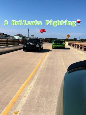 A post by @therecklesshemi on TikTok caption: 2 Hellcats Fighting🍷🥊#viral #hellcat #trending #mopar #legmaker 