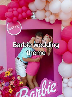 A post by @weddinginspo._ on TikTok caption: A Barbie wedding? YES PLEASE! #wedding #weddingtiktok #weddingcolors #fy #foryoupage #weddingtheme #pinkwedding #barbiewedding #barbieweddingdress #barbieworld #hotpinkwedding 