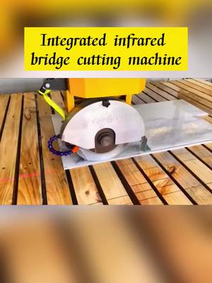 A post by @hongyuntilecutter on TikTok caption: Integrated infrared bridge cutting machine, small footprint, precise and fast cutting.#stonecuttingmachine #cncstonemachine #cncbridgecuttingmachine #cnccuttingmachine #stonemachinery 