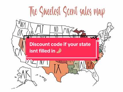 A post by @thesweetestscentmi on TikTok caption: Scroll to the map pic — if your state isn’t filled in, I have a discount code for you 🤌🏼 plus FREE SHIPPING 🖤 #waxmelts #halloween #wax 