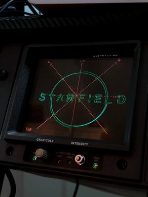 A post by @loomamusic on TikTok caption: Starfield is admittedly my first Bethesda game, though it has already become one of my favorites! #starfield #bethesda #oscilloscope #vectorscope #looma #loomamusic #oscilloscopemusic #videogames #tech #vectorartwork #starfieldgame