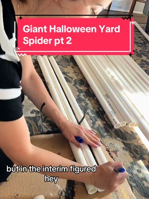 A post by @liz.the.season on TikTok caption: Been sick the past week but we’re back in business. #monsterhouse #halloween2023 #halloweendiy #halloweendecor #giantspider #spookyseason 