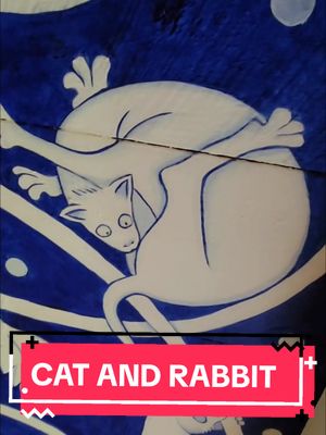 A post by @morgandonner on TikTok caption: Replying to @enchantedforestarts Medieval manuscript cats are truly something else 😆 #catdonut #mural #medievalrabbit 