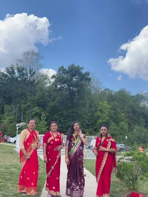 A post by @mysteriousarpooh on TikTok caption: Ava sachera rakhnu pardaina teej ko saree haru sabai lagayera sakiyo😜😜😜🥰😘❤️@Rama poudel33 @Subibek🥰🥰